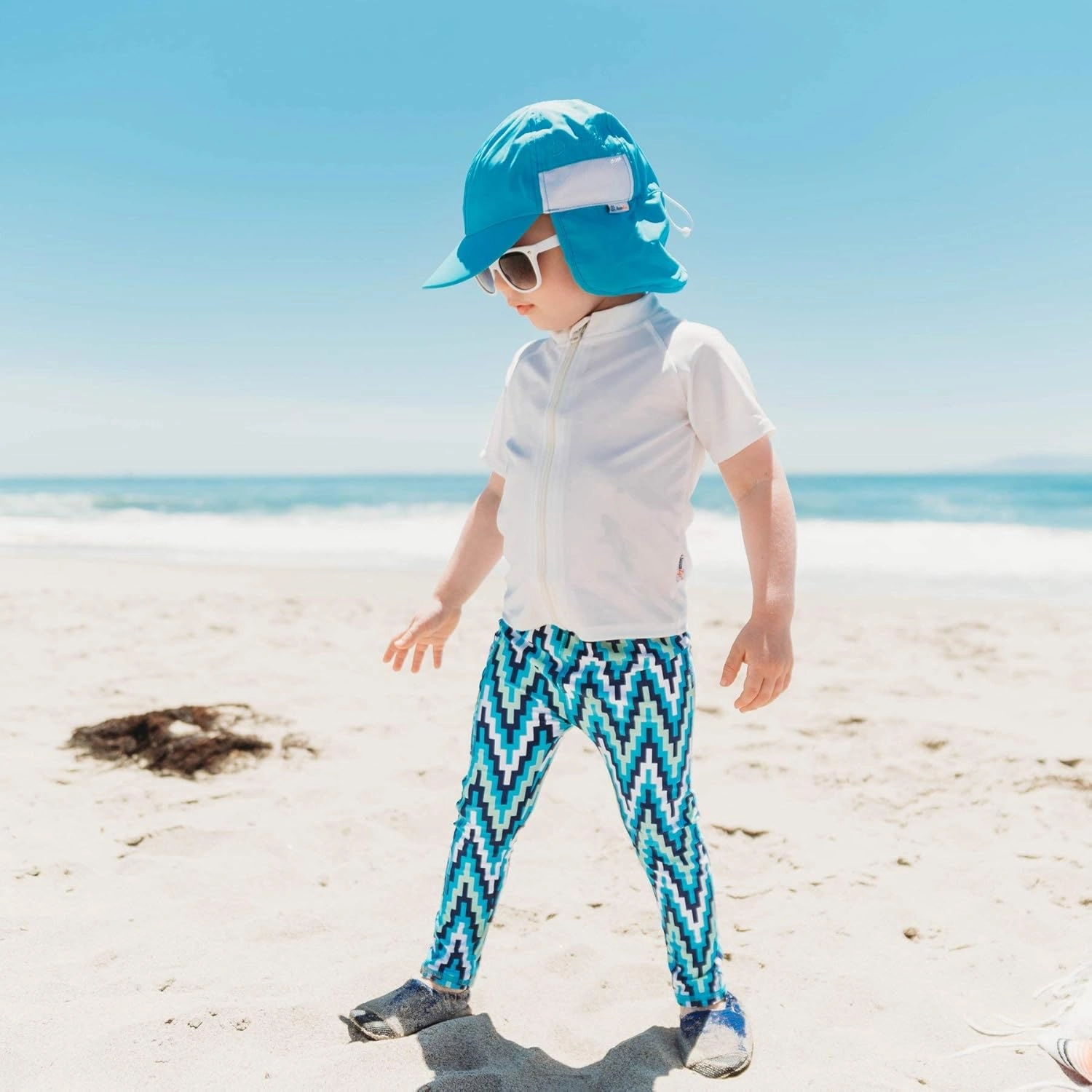 SwimZip Sun Hat with Neck Flap | UPF 50  Protection for Baby, Toddler, and Kids