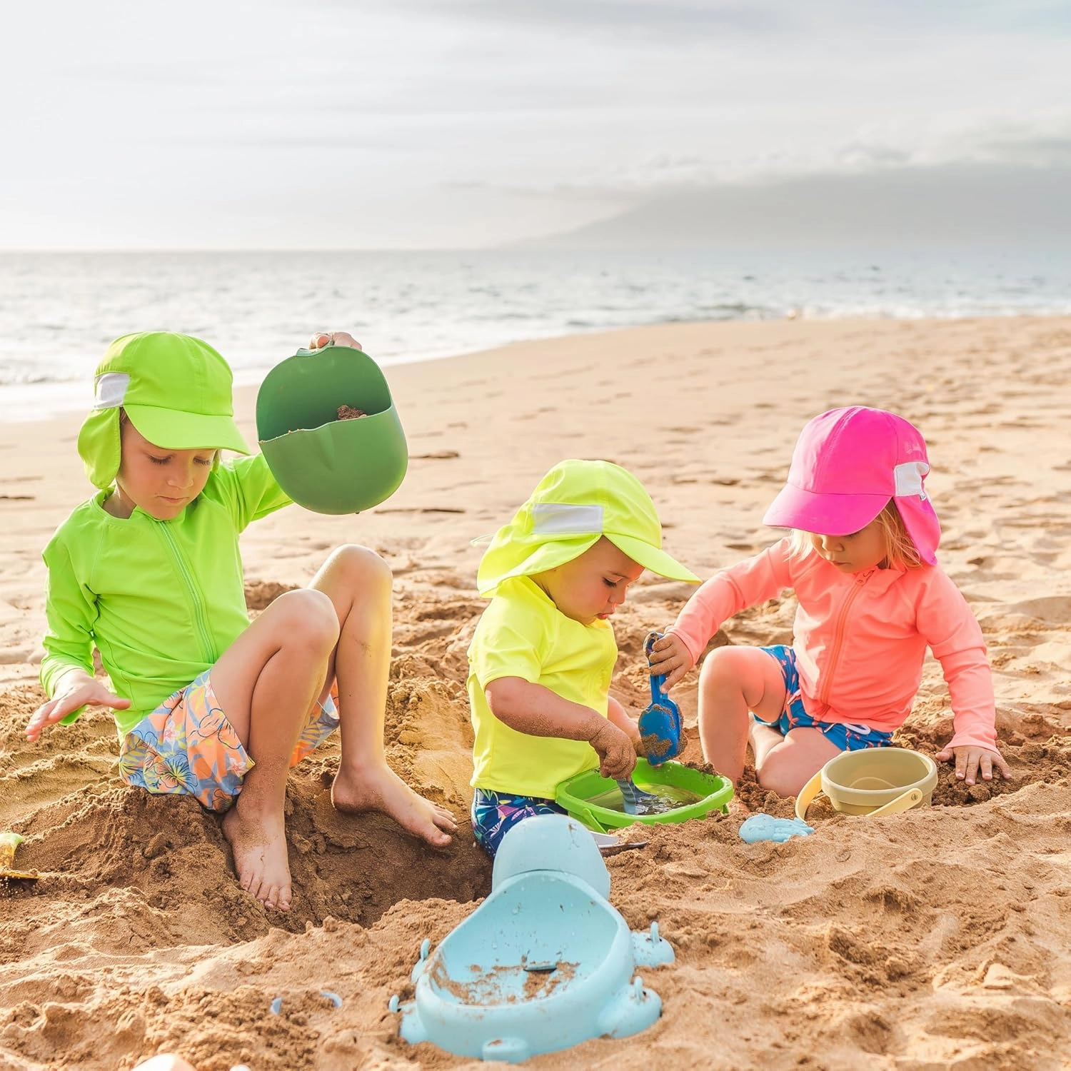 SwimZip Sun Hat with Neck Flap | UPF 50  Protection for Baby, Toddler, and Kids