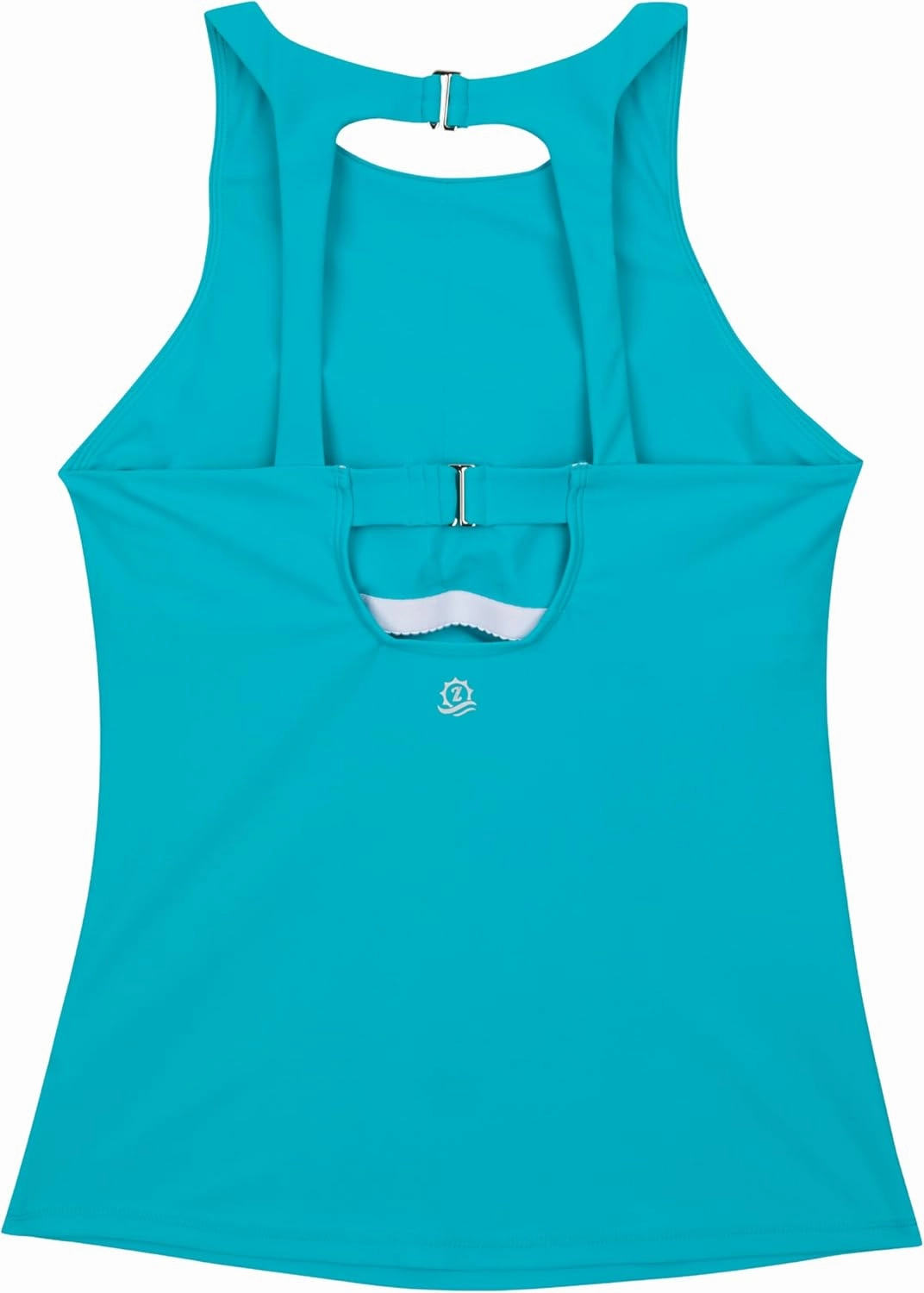 SwimZip Women's High Neck Fitted Tankini Swim Shirt - UPF 50  Sun Protection