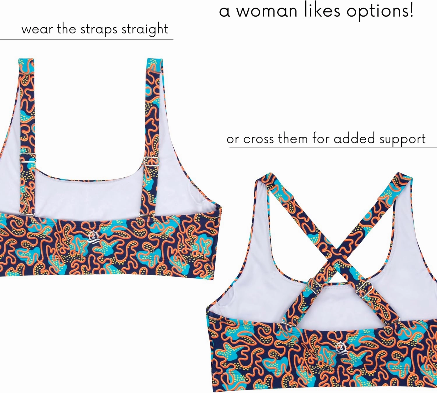SwimZip Women's Scoop Neck Halter Top Bikini - UPF 50  Sun Protection
