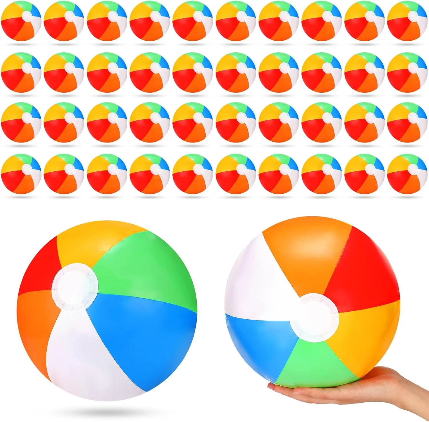 Tanlade Inflatable Beach Ball Bulk 10 Inch Beach Balls Fun Pool Party Favors Pool Beach Balls Summer Birthday Water Game Toys