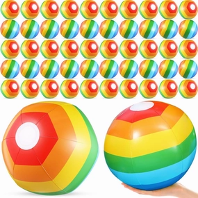 Tanlade 100 Pcs 14" Inflatable Beach Balls,Rainbow Beach Balls Bulk,Inflatable Pool Toys for Party Supplies Decorations, Adults Kids Birthday Luau Summer Beach Water Games Party Favors