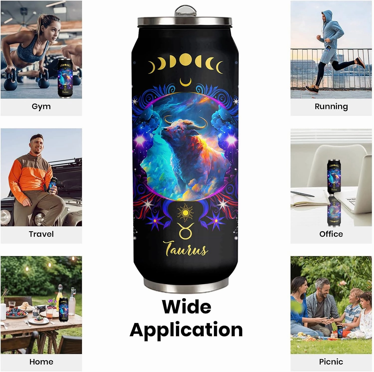 Taurus Constellation Zodiac Stainless Steel Tumbler - 17 Oz With Straw Lid, Perfect For Coffee, Men Women Astrology Fans Birthday Gifts