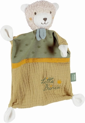 Teddy Bear Prince Cloth, Plush Cloth with Organic Cotton (Organic), with Custom Embroidered Slogan, Plush Cloth for Babies and Toddlers from 0 Months