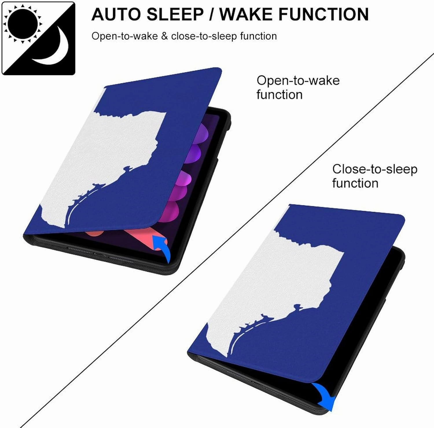 Texas Flag Map Fashion Case Waterproof Protective Cover Adjustable Stand Auto Sleep/Wake Compatible with ipad Mini 1/2/3/4/5 (7.9in)