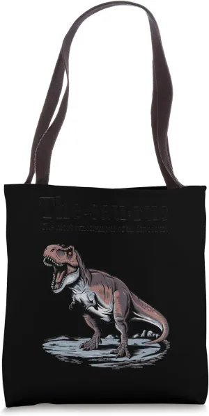 The Saurus Funny Grammar Dinosaur Tote Bag