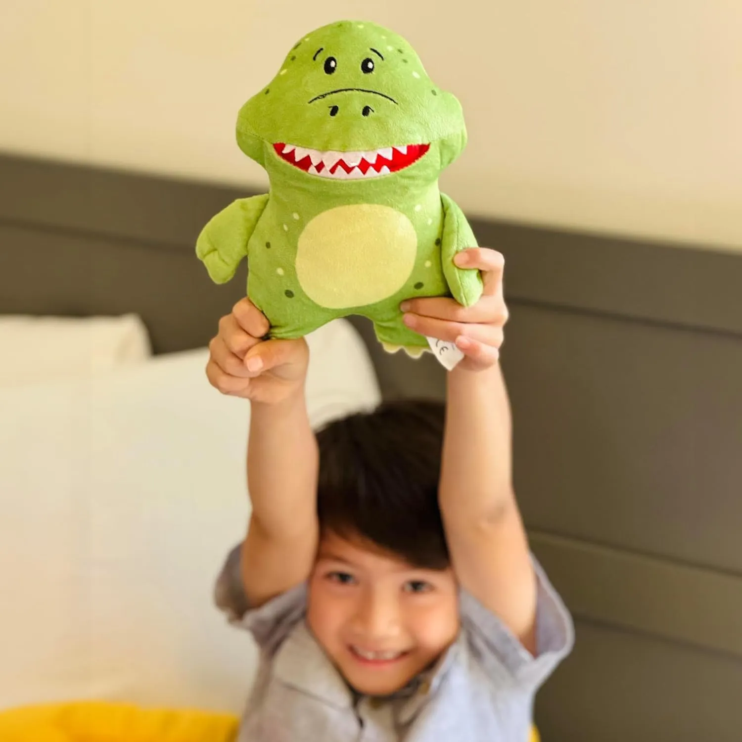 The Tooth Brigade Tooth Fairy Pillow | Stuffed Plush with Large Pocket Mouth for Lost Teeth, Treasures, Prizes - Fun and Interactive Plush, Perfect Kids, Boys, & Girls Gift (Rebel Dinosaur)