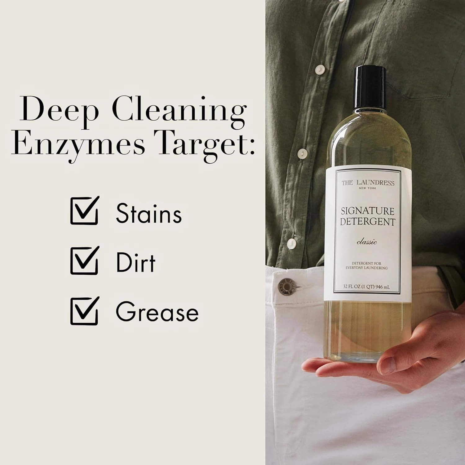 The Laundress Signature Detergent Classic, 32 Fl Oz, Laundry Detergent Liquid, Concentrated, Stain Remover