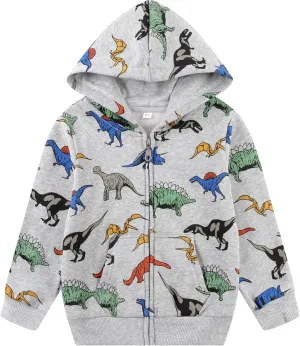 Toddler Zip Up Hoodie Sweatshirt Fall Clothes Boys Jacket With Hood 2-7 Years