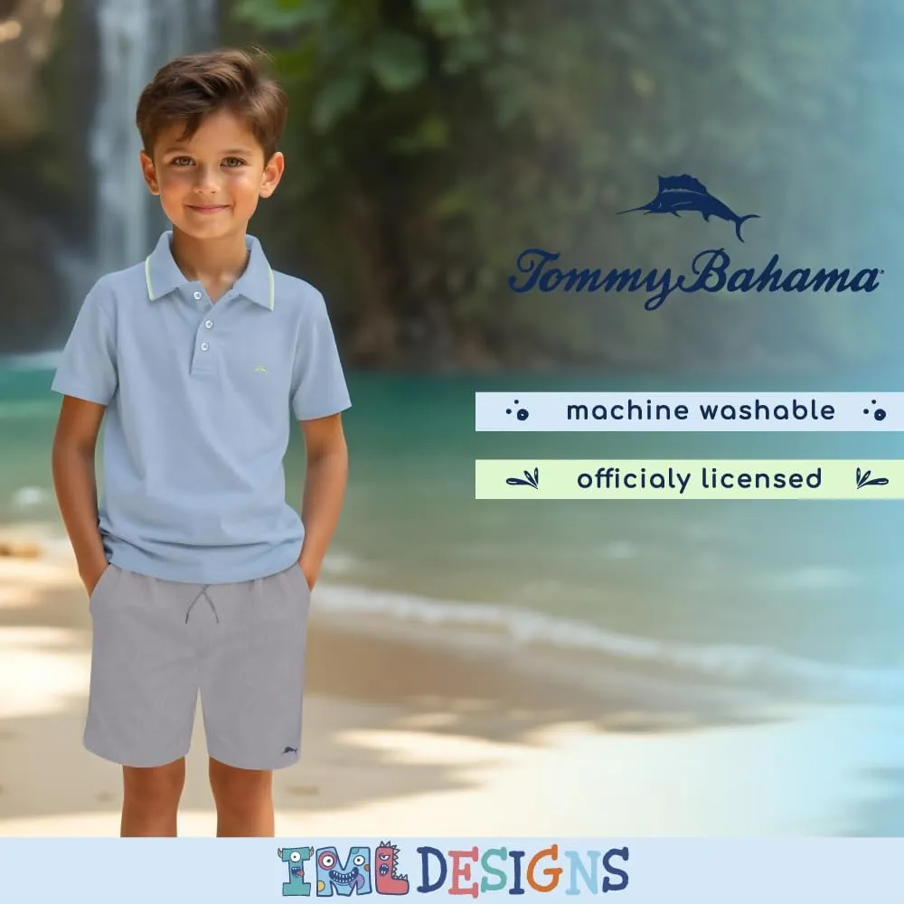 Tommy Bahama Boys Short Sleeve Classic Polo Shirt & Elastic Waist Shorts Set, Casual 2-Piece Summer Outfit for Kids