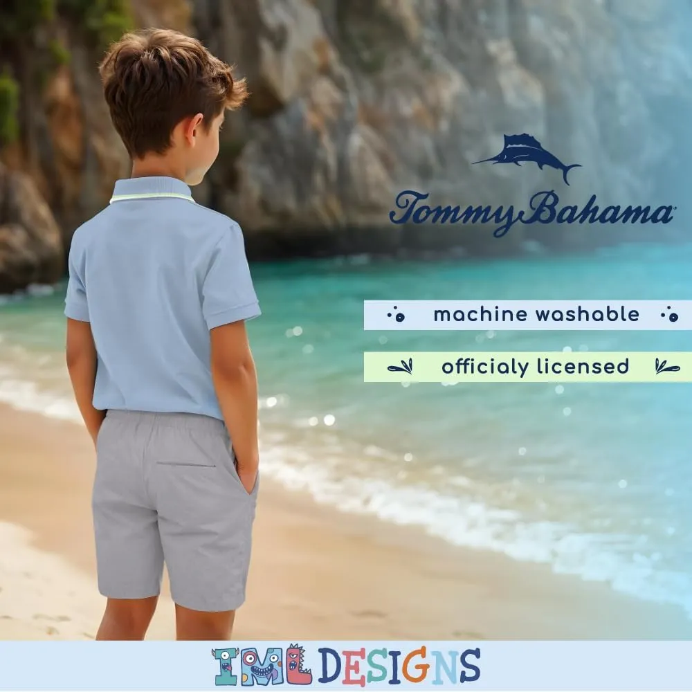 Tommy Bahama Boys Short Sleeve Classic Polo Shirt & Elastic Waist Shorts Set, Casual 2-Piece Summer Outfit for Kids