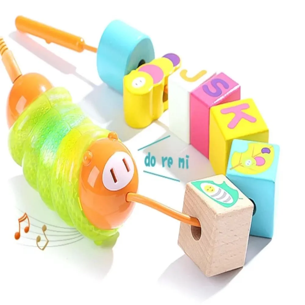 Top Bright Caterpillar Musical Lacing Beads