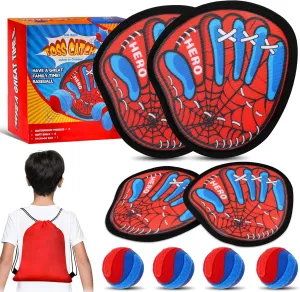 Toss and Catch Ball Game Set - Kids Outdoor Beach Pool Toys,Upgraded Sticky Balls & Toddler Baseball Training Glove,Fun Outdoor Sport Yard Game Toy,Birthday Gift for 3 4 5 6 7 8  Year Old Boys Girls