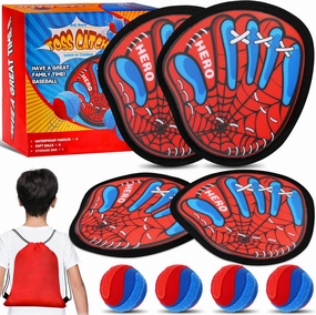 Toss and Catch Ball Game Set - Kids Outdoor Beach Pool Toys,Upgraded Sticky Balls & Toddler Baseball Training Glove,Fun Outdoor Sport Yard Game Toy,Birthday Gift for 3 4 5 6 7 8  Year Old Boys Girls