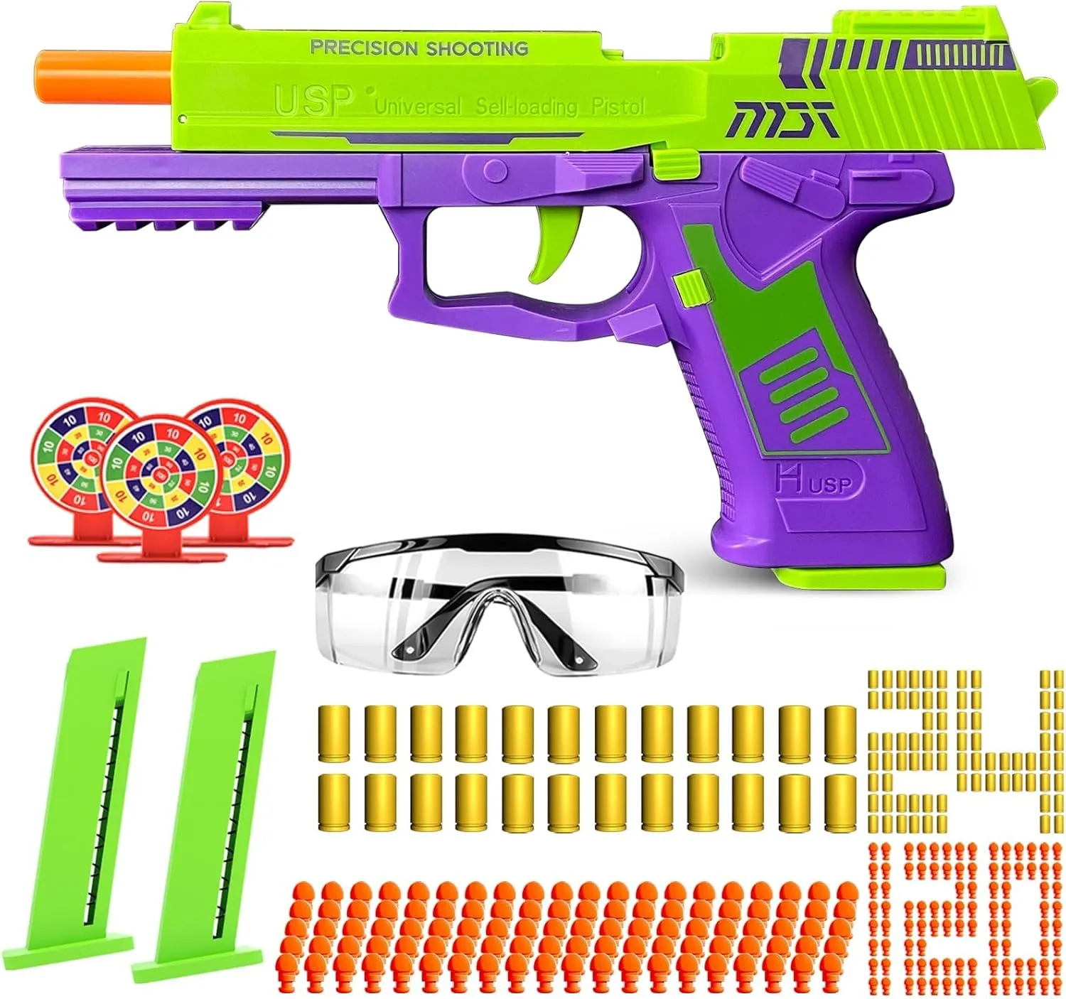 Toy Gun with Automatic Reloading Rebound Shell Ejecting and Soft Foam Blaster, Ideal for Shooting Games, Education Model Toys, Gift for Kids Boys Girls