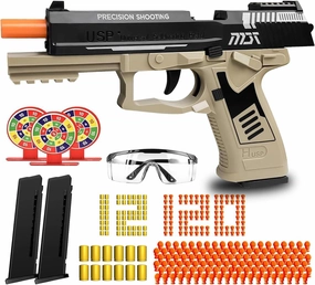 Toy Gun with Automatic Reloading Rebound Shell Ejecting and Soft Foam Blaster, Ideal for Shooting Games, Education Model Toys, Gift for Kids Boys Girls