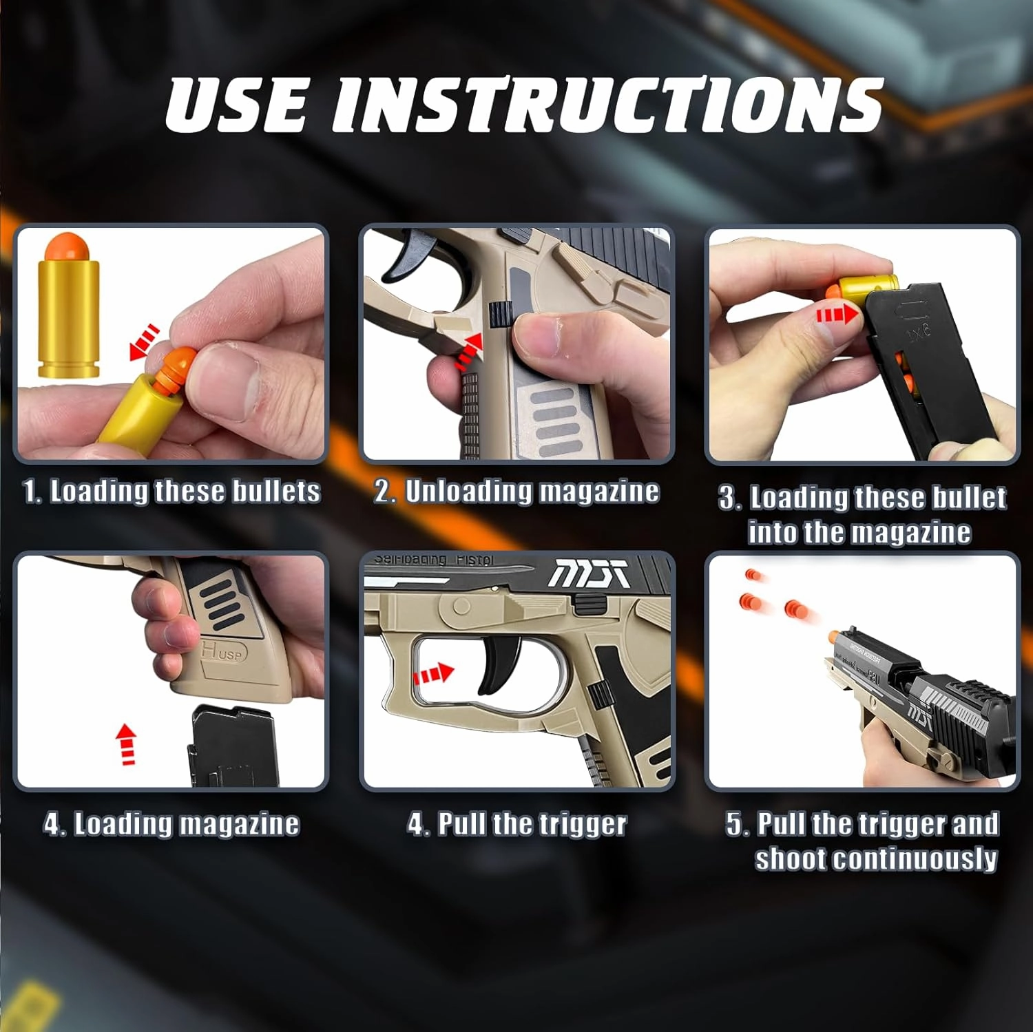 Toy Gun with Automatic Reloading Rebound Shell Ejecting and Soft Foam Blaster, Ideal for Shooting Games, Education Model Toys, Gift for Kids Boys Girls