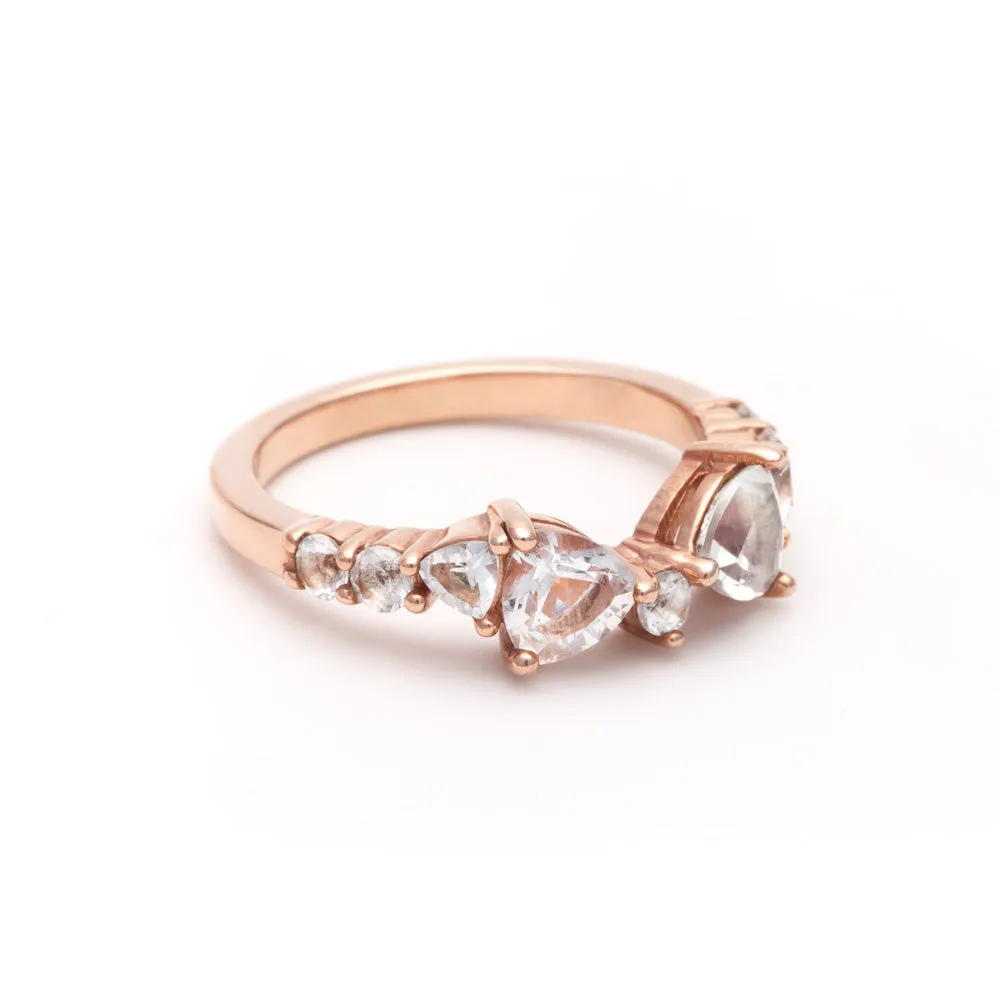 TRILLION PRAXIS CONTOUR BAND | 14K GOLD & HERKIMER