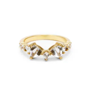 TRILLION PRAXIS CONTOUR BAND | 14K GOLD & HERKIMER