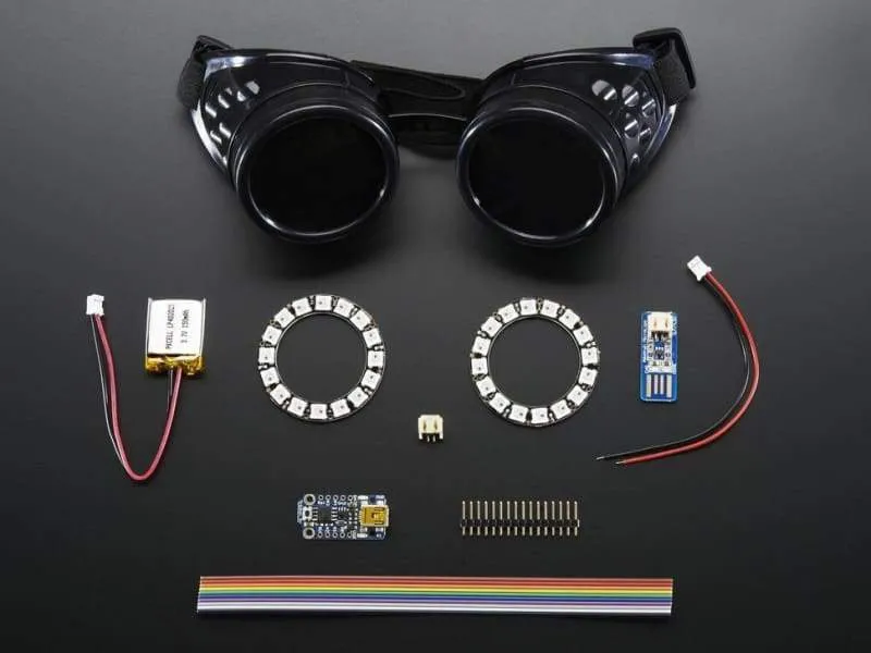Trinket Powered Neopixel Goggle Kit (ID: 2221)