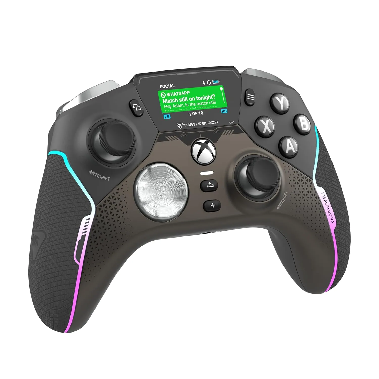 Turtle Beach Stealth Ultra High-Performance Wireless Gaming Controller Licensed for Xbox Series X|S, Xbox One, Windows PC & Android – LED Dashboard, Charge Dock, RGB Lighting, 30-Hr Battery, Bluetooth, Black