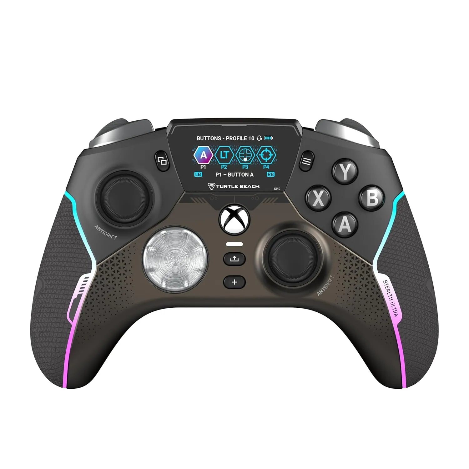 Turtle Beach Stealth Ultra High-Performance Wireless Gaming Controller Licensed for Xbox Series X|S, Xbox One, Windows PC & Android – LED Dashboard, Charge Dock, RGB Lighting, 30-Hr Battery, Bluetooth, Black