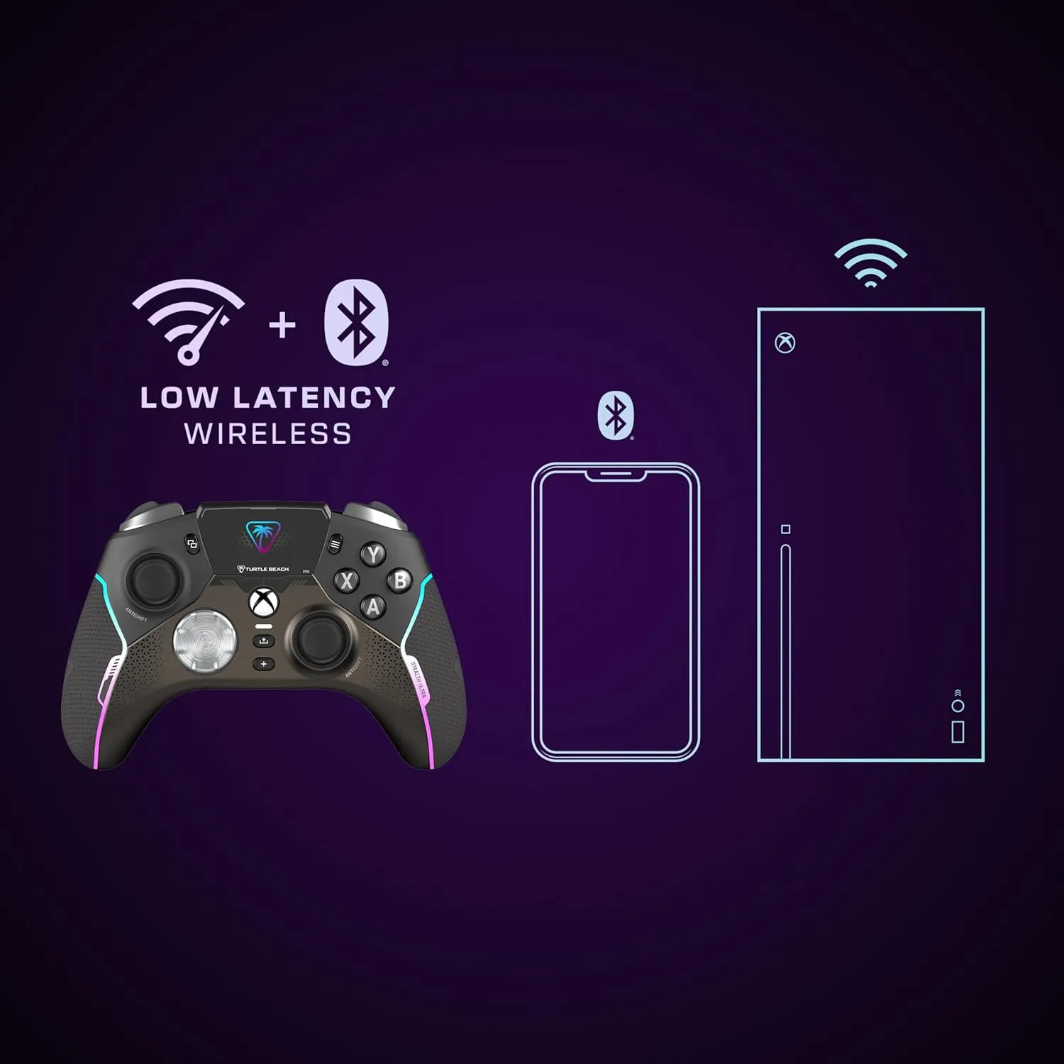 Turtle Beach Stealth Ultra High-Performance Wireless Gaming Controller Licensed for Xbox Series X|S, Xbox One, Windows PC & Android – LED Dashboard, Charge Dock, RGB Lighting, 30-Hr Battery, Bluetooth, Black