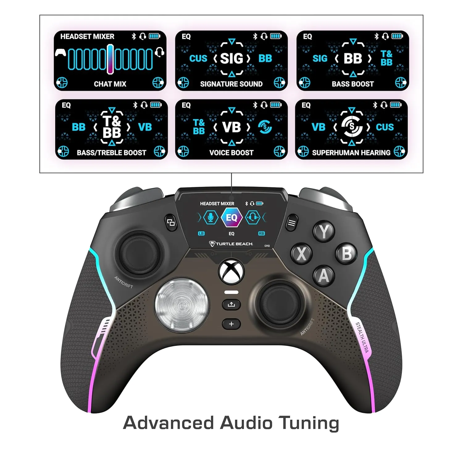 Turtle Beach Stealth Ultra High-Performance Wireless Gaming Controller Licensed for Xbox Series X|S, Xbox One, Windows PC & Android – LED Dashboard, Charge Dock, RGB Lighting, 30-Hr Battery, Bluetooth, Black