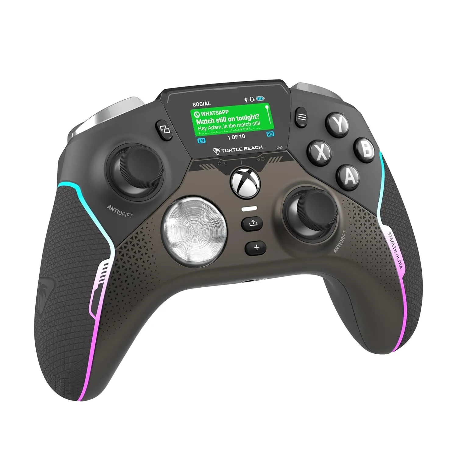 Turtle Beach Stealth Ultra High-Performance Wireless Gaming Controller Licensed for Xbox Series X|S, Xbox One, Windows PC & Android – LED Dashboard, Charge Dock, RGB Lighting, 30-Hr Battery, Bluetooth, Black