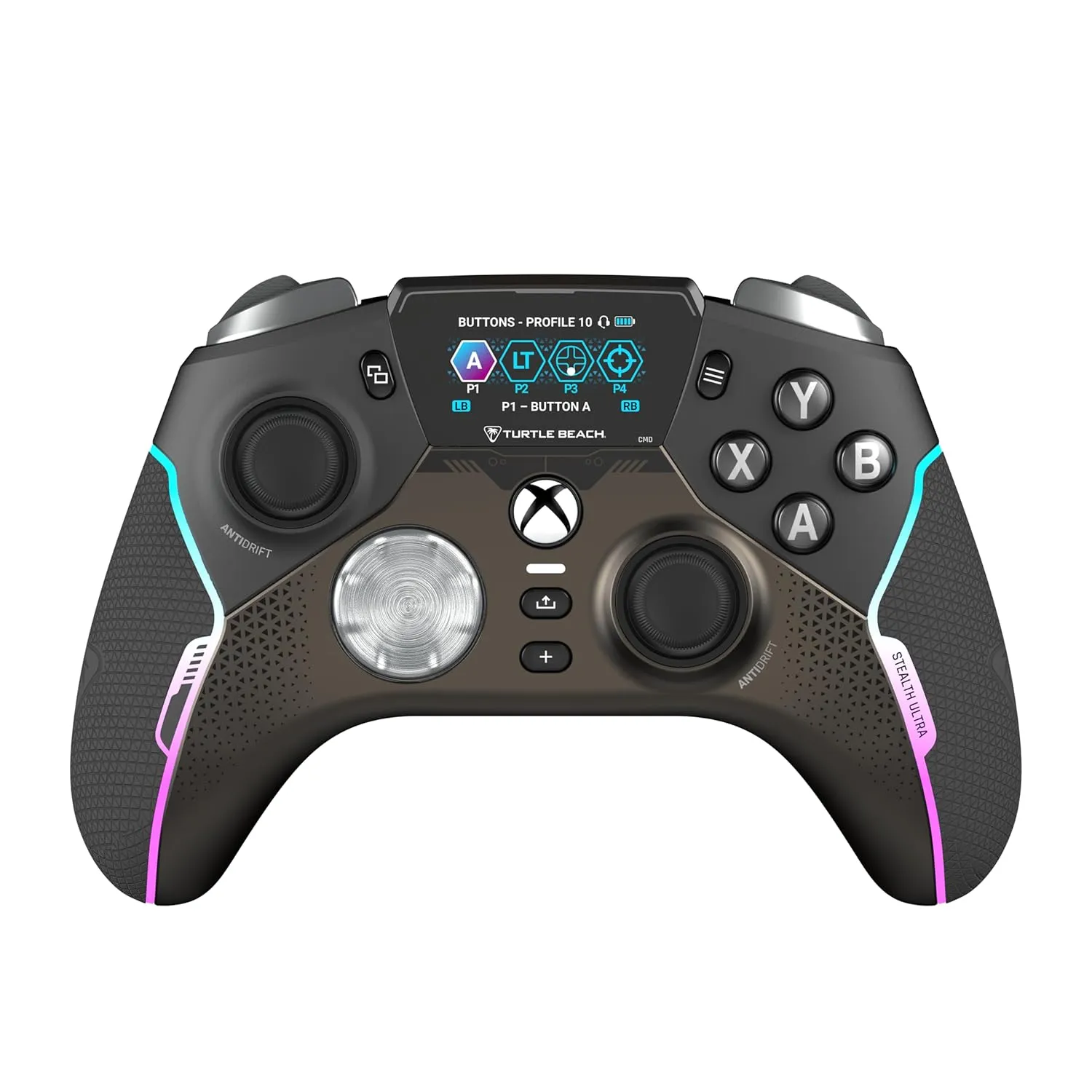 Turtle Beach Stealth Ultra High-Performance Wireless Gaming Controller Licensed for Xbox Series X|S, Xbox One, Windows PC & Android – LED Dashboard, Charge Dock, RGB Lighting, 30-Hr Battery, Bluetooth, Black