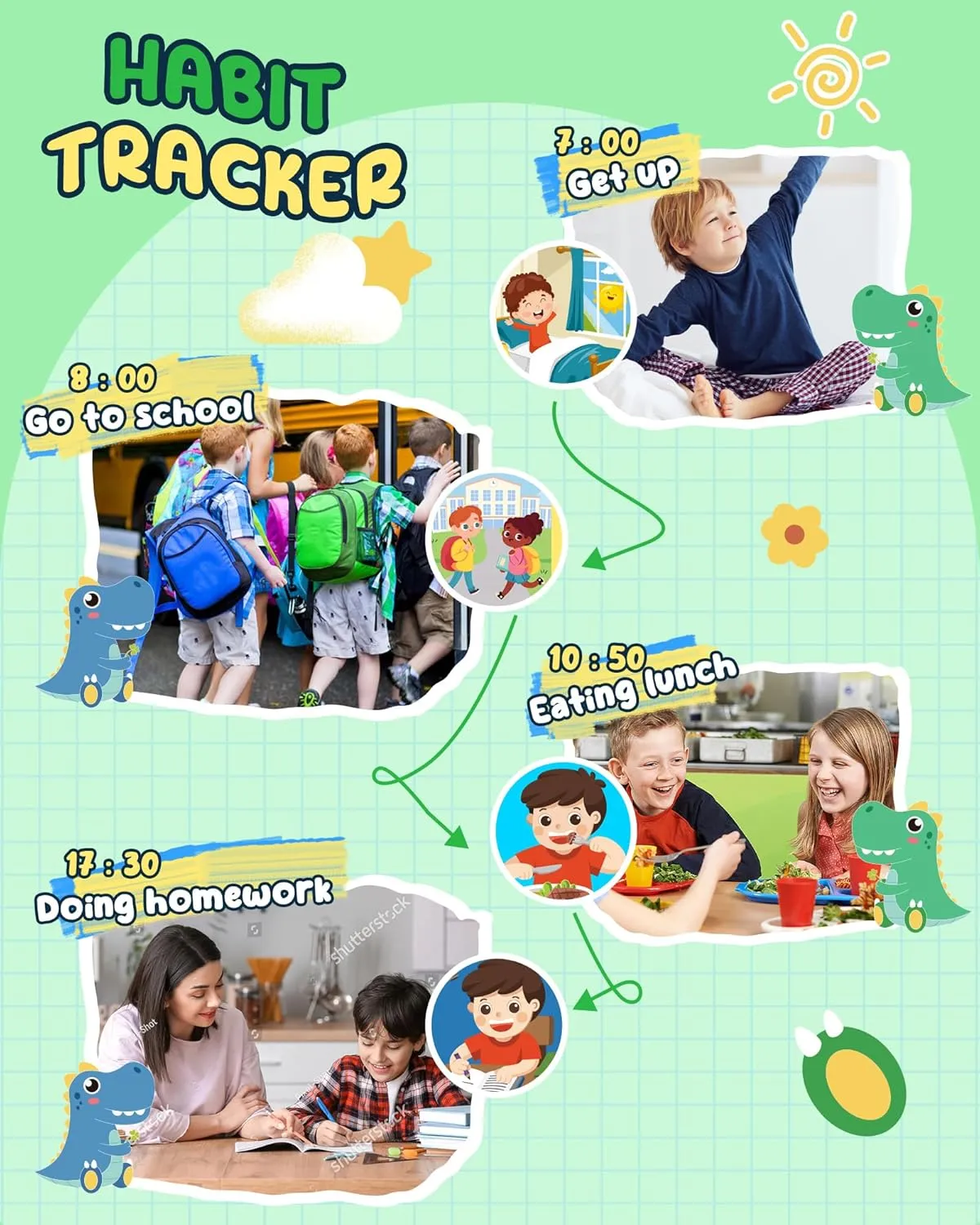 UCIDCI Dinosaur Kids Smart Phone Toys for Boy Dual Camera & Music Player Toddler Selfie Phone Toys Road Trip Toys with Learning Games, Christmas, Birthday Gifts for 3 4 5 6 7 Year Old Green