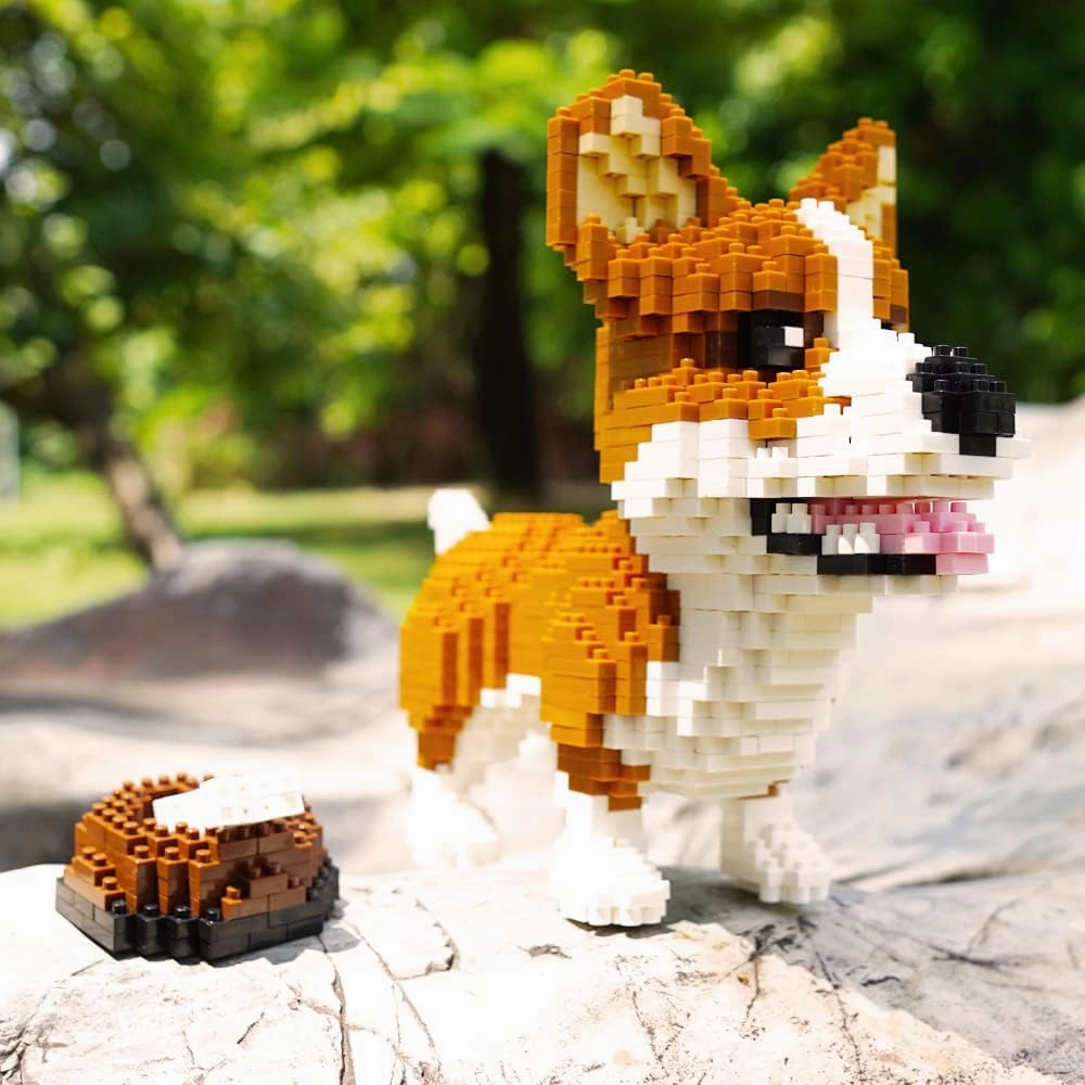 Ulanlan Adult Building Sets, Bricks Corgi, Micro Bricks Dog Animal Building Toy Bricks Dog for Dog Lover, Women, Girl 14 , Teens or Adult, 1380 Pieces