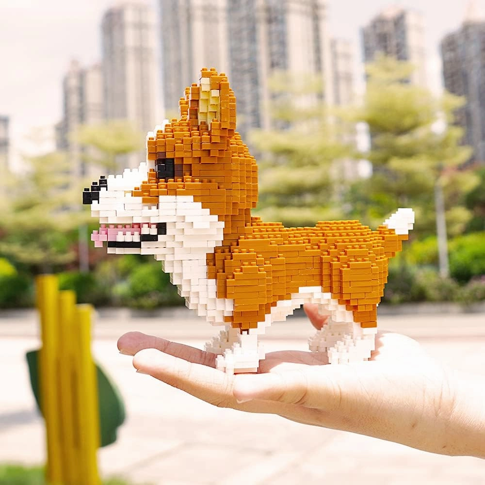 Ulanlan Adult Building Sets, Bricks Corgi, Micro Bricks Dog Animal Building Toy Bricks Dog for Dog Lover, Women, Girl 14 , Teens or Adult, 1380 Pieces