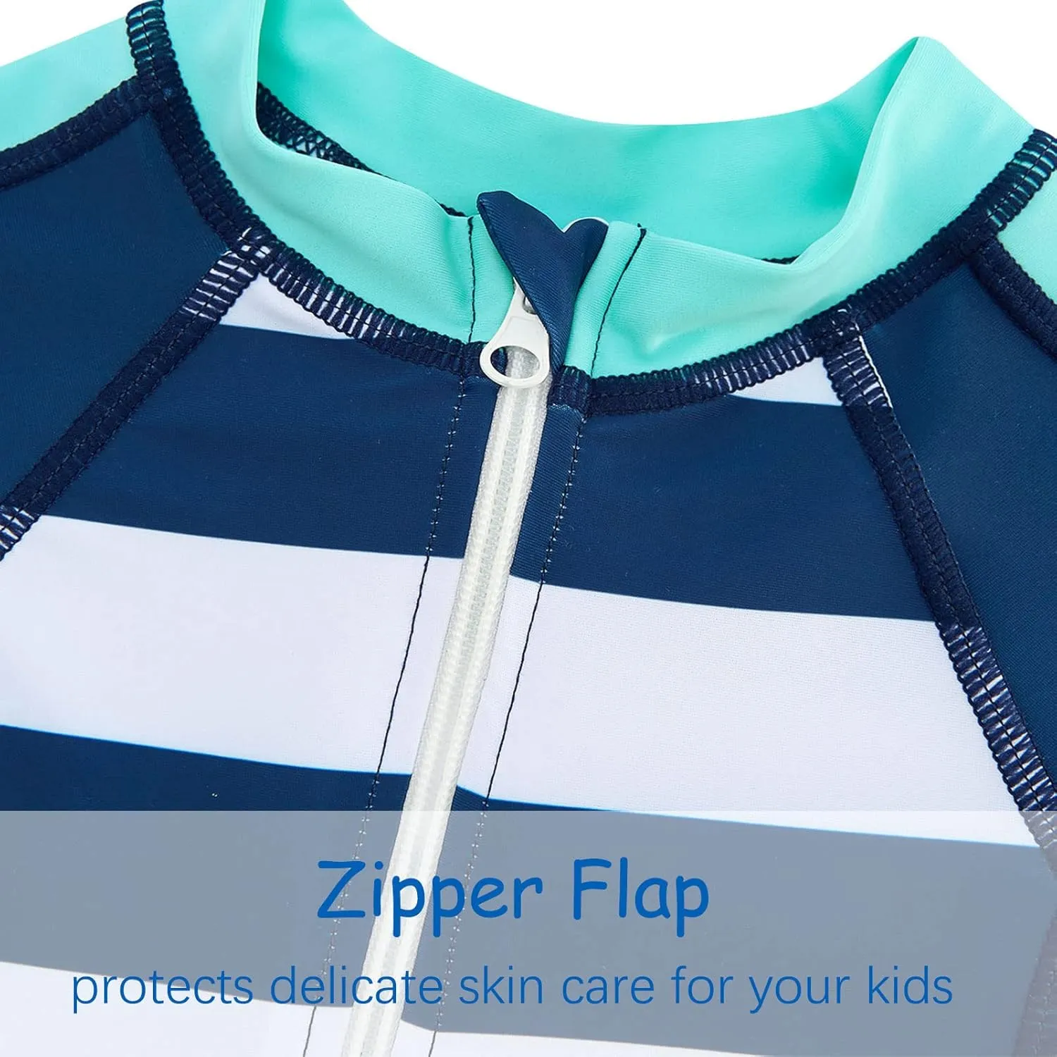 UNIFACO Baby Boy Swimsuit UPF 50  Sun Protection One Piece Zip Bathing Suit with Sun Hat Infant Sunsuit Swimwear