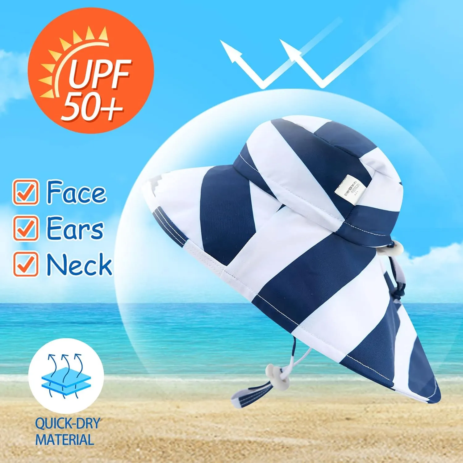 UNIFACO Baby Boy Swimsuit UPF 50  Sun Protection One Piece Zip Bathing Suit with Sun Hat Infant Sunsuit Swimwear