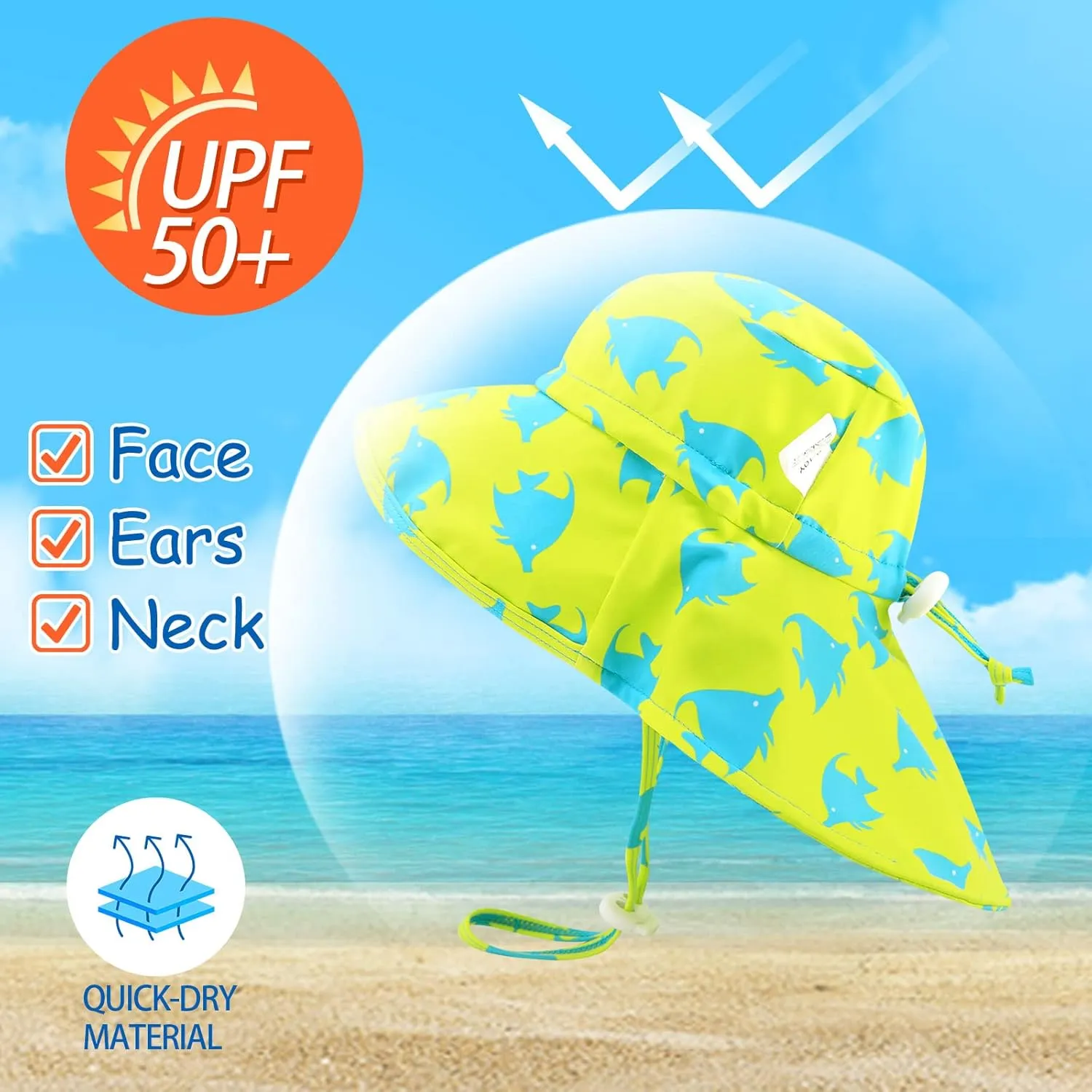 UNIFACO Baby Boy Swimsuit UPF 50  Sun Protection One Piece Zip Bathing Suit with Sun Hat Infant Sunsuit Swimwear