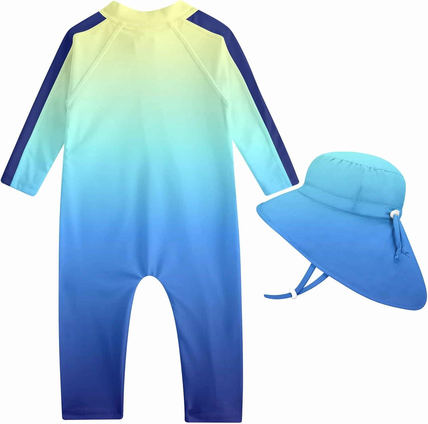 UNIFACO Baby Boy Swimsuit UPF 50  Sun Protection One Piece Zip Bathing Suit with Sun Hat Infant Sunsuit Swimwear
