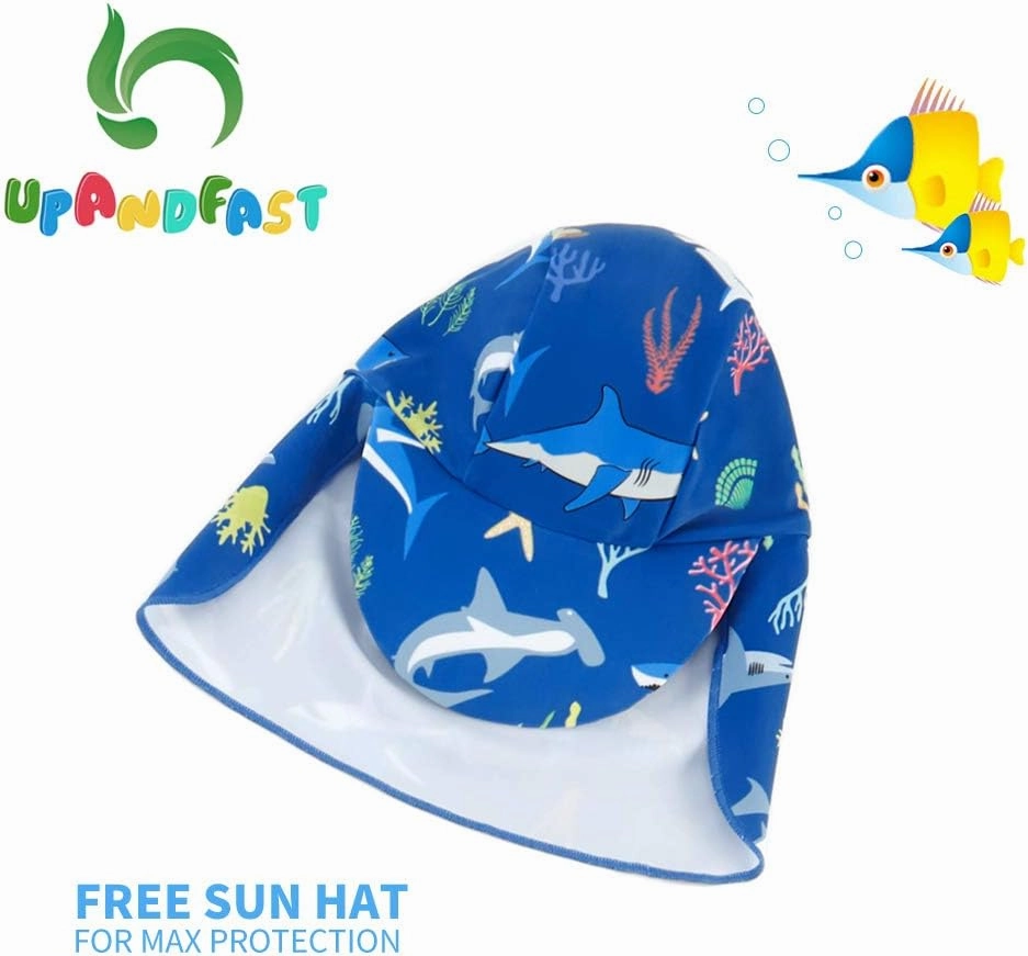 upandfast Baby/Toddler Swimsuit UPF 50  Sun Protection One Piece Zipper Bathing Suit with Sun Hat Infant Beach Swimwear