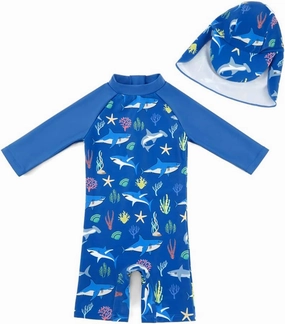 upandfast Baby/Toddler Swimsuit UPF 50  Sun Protection One Piece Zipper Bathing Suit with Sun Hat Infant Beach Swimwear