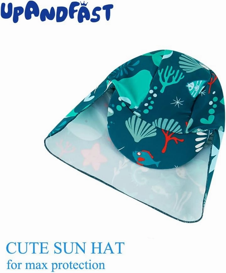 upandfast Baby/Toddler Swimsuit UPF 50  Sun Protection One Piece Zipper Bathing Suit with Sun Hat Infant Beach Swimwear