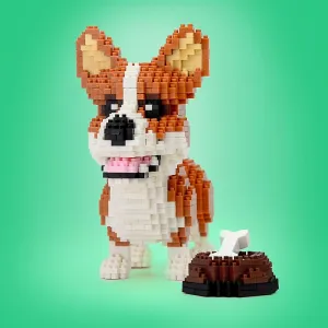 Uvini Micro Bricks Dog Building Toy - Corgi Animal Set for Kids 10 , 1380 Pieces