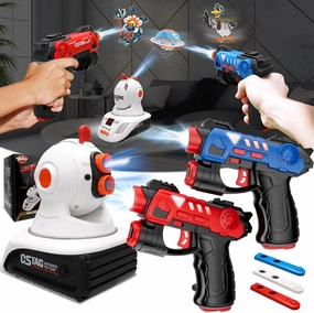 VATOS Infrared Laser Tag Set with Projector - 2 Player Infrared Mini Laser Tag Guns for Kids Boys 3 , Indoor/Outdoor Exciting Game Perfect Family Activity Toy for Kids Age 4 5 6 7 Boys Girls Gift