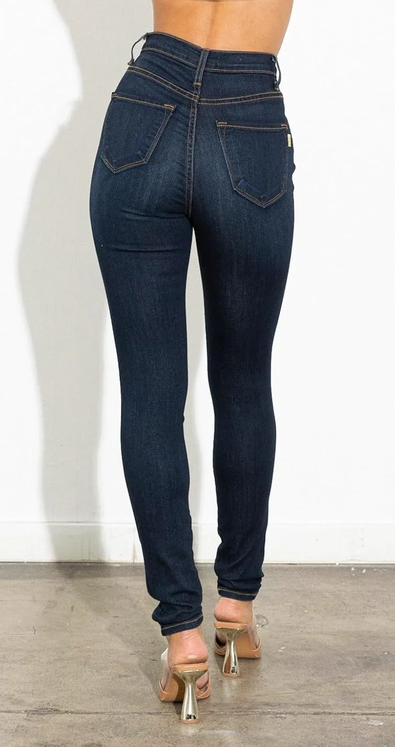 Vibrant Women’s Denim Skinny Jeans – Super Stretch High Waisted Rise Classic Casual Slim Fit Pants