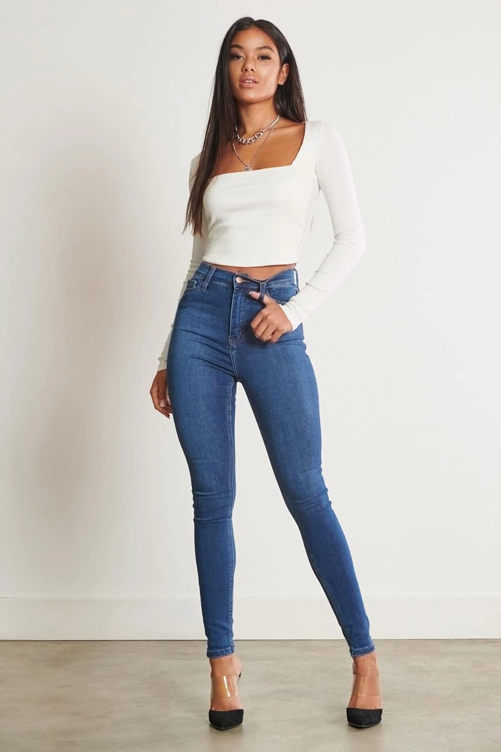 Vibrant Women’s Denim Skinny Jeans – High Waisted Signature Tinted Vintage Wash Super Stretch Casual Slim Fit Pants
