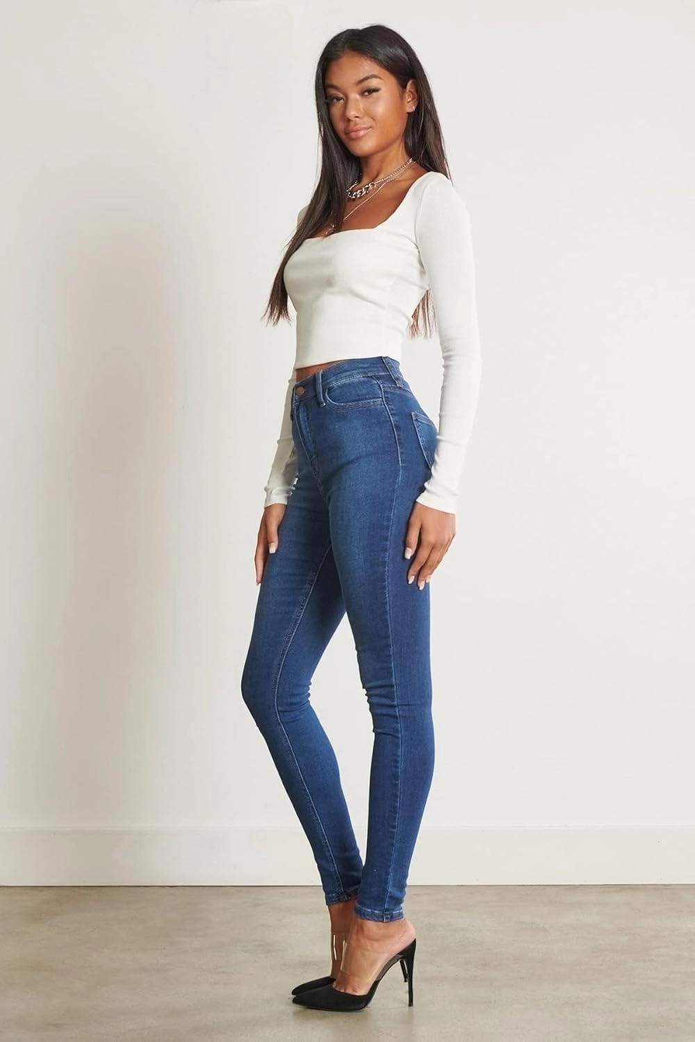 Vibrant Women’s Denim Skinny Jeans – High Waisted Signature Tinted Vintage Wash Super Stretch Casual Slim Fit Pants