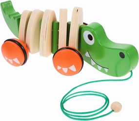 VICASKY Wooden Pull Along Cute Design Engaging Pulling Car Enhances Walking Skills Imagination for Boys Ages