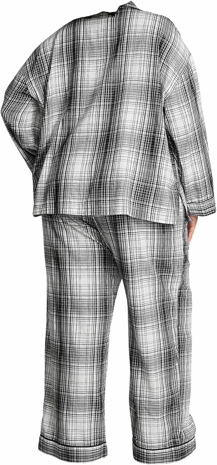 Victoria's Secret Flannel Popover Long Pajama Set Color Gradient Plaid New