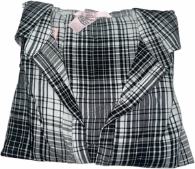 Victoria's Secret Flannel Popover Long Pajama Set Color Gradient Plaid New