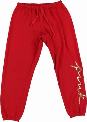 Victoria's Secret Pink Sweatpants Women Classic Fit Lounge Pant (as1, Alpha, x_s, Regular, Regular, Vs Red)