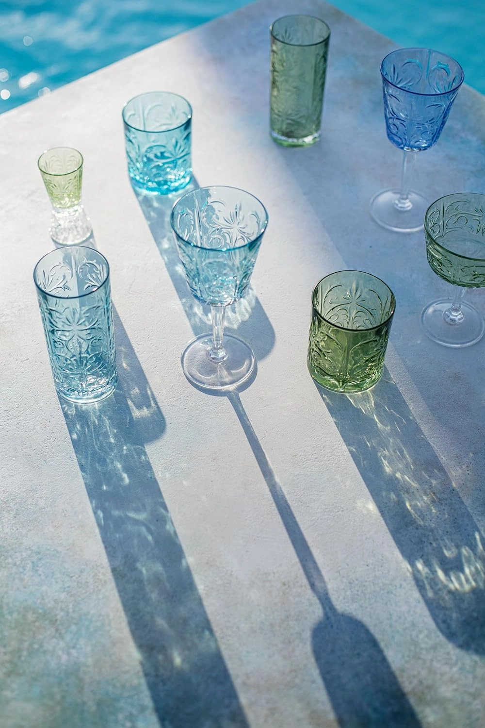 Vietri Barocco Tortoise Highball Glass 6" H, 12 oz Cocktail Glass, Modern Bar Glassware/Drinkware